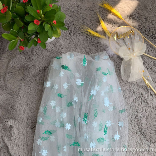 Top Selling Latest Floral Polyester Mesh Fabric